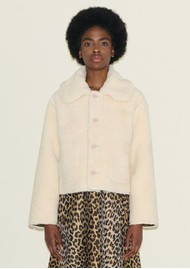 SAMDI Johanna Reversible Faux Shearling Jacket - Olive & Cream