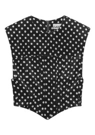 GANNI Double Satin Corset Top - Black