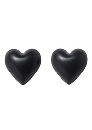 ROXANNE ASSOULIN Puffy Heart Stud Earrings - Black