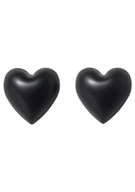 ROXANNE ASSOULIN Puffy Heart Stud Earrings - Black