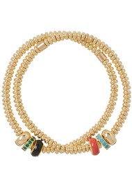 ROXANNE ASSOULIN Corduroy Slider Bracelet Duo - Gold