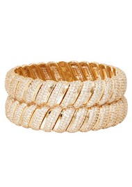 ROXANNE ASSOULIN Pave Big Cobra Bracelet Duo - Gold