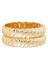 ROXANNE ASSOULIN Big Cobra Bracelet Duo - Gold