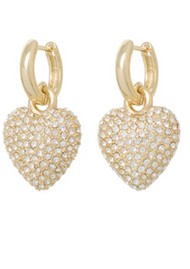 ROXANNE ASSOULIN Pave Puffy Heart Earrings - Gold