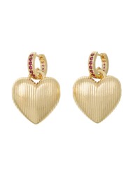 ROXANNE ASSOULIN Mini Florentine Heart Earrings - Gold