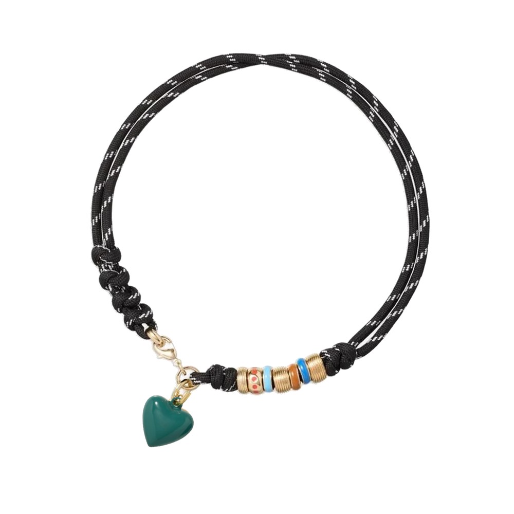 Roxanne Assoulin Women's Black Happy Cord Charm Necklace - Forest
