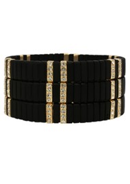 ROXANNE ASSOULIN The Midnight Stack of 3 Bracelets- Black