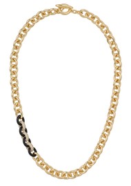 ROXANNE ASSOULIN Touch of Midnight Link Necklace - Gold & Black