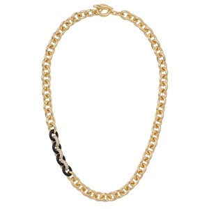 Touch of Midnight Link Necklace - Gold & Black