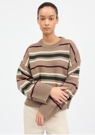 SKALL Cannes Merino Wool Jumper - Brown/Green/Wine