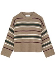 SKALL Cannes Merino Wool Jumper - Brown/Green/Wine