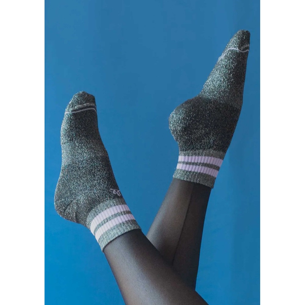 Ooley Women's Silver Electra Glitter Socks - Glam