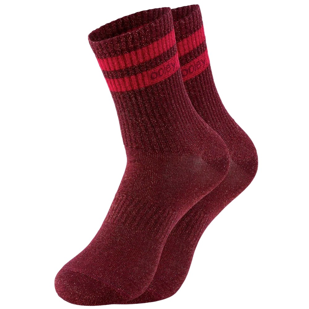 Ooley Women's Red Electra Glitter Socks - Chilly