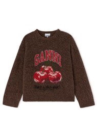 GANNI Alpaca Graphic Sweater - Chicory Coffee