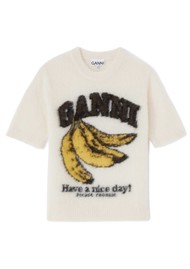 GANNI Alpaca Graphic T Shirt - Egret