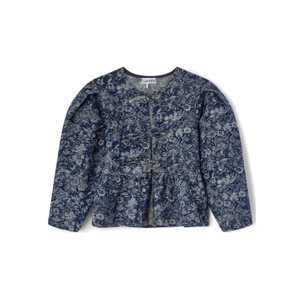 Tapestry Denim Peplum Top - Rinse