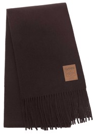 GANNI Double Face Wool Knit Scarf - Choc Plum