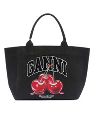 GANNI Cherry Trapeze Shopper Bag - Phantom