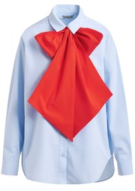 ESSENTIEL ANTWERP Jambers Oversized Pussybow Shirt - Bright Sky