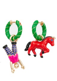 ESSENTIEL ANTWERP Jorse Hoop Earrings - Extra Green