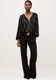 Ba&sh Torny Peasant Blouse - Black