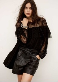 Ba&sh Raff Mesh Blouse - Black