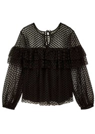Ba&sh Raff Mesh Blouse - Black