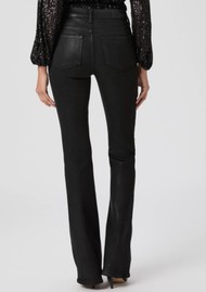 Paige Denim Laurel Canyon High Rise Flare Jeans - Black Fog Coated
