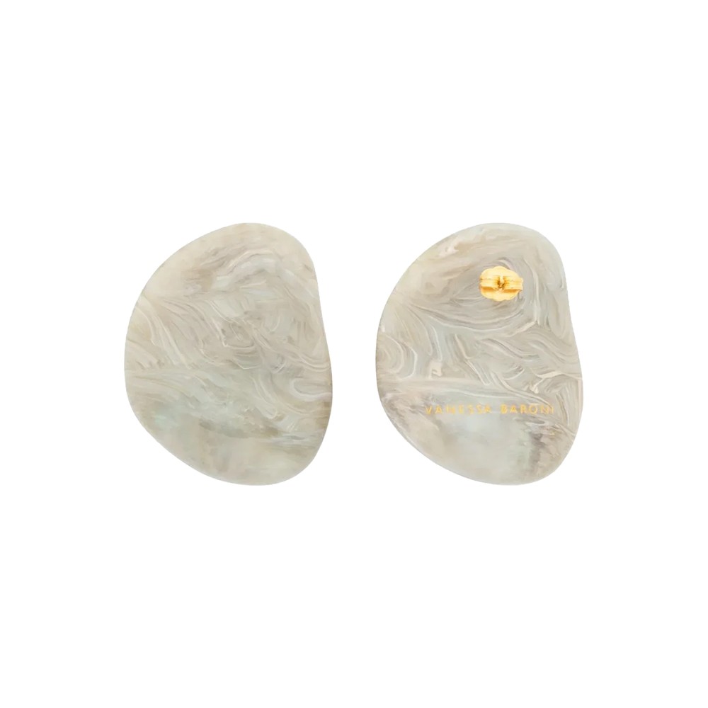 Vanessa Baroni Women's Green Vanessa Baroni Big Nugget Earrings - Snow Marble