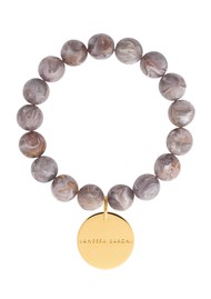 VANESSA  BARONI Mini Beads Flex Bracelet - Taupe Marble