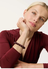 VANESSA  BARONI Mini Beads Flex Bracelet - Bordeaux Marble