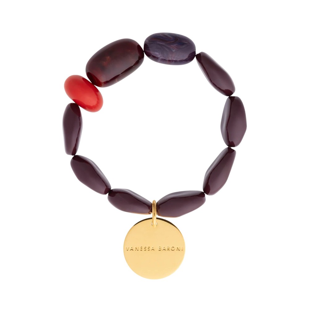 Vanessa Baroni Women's Brown/Red Vanessa Baroni Unique Flex Stretch Bracelet - Aubergine