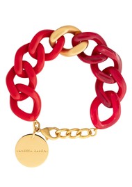 VANESSA  BARONI Flat Chain Bracelet - Scarlet Red & Marble