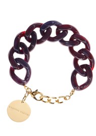 VANESSA  BARONI Flat Chain Bracelet - Aubergine Marble