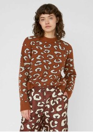 STELLA NOVA Animal Jacquard Sweater - Burned Orange