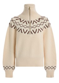 VARLEY Sigrid Fairisle Half Zip Jumper - Whitecap Grey