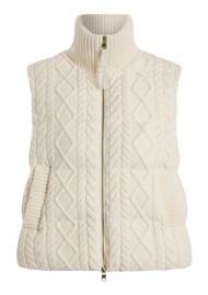 VARLEY Irina Cable Knit Gilet - Egret