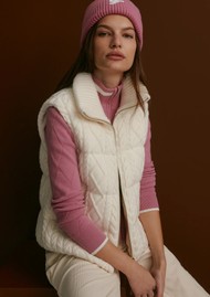 VARLEY Irina Cable Knit Gilet - Egret