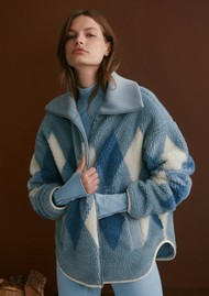 VARLEY Franca Sherpa Jacquard Jacket - Ashley Blue