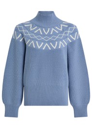 VARLEY Marcie Fairisle Yoke Knit Jumper - Glacier Blue