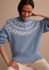 VARLEY Marcie Fairisle Yoke Knit Jumper - Glacier Blue