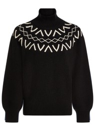 VARLEY Marcie Fairisle Yoke Knit Jumper - Black