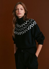 VARLEY Marcie Fairisle Yoke Knit Jumper - Black