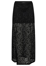 HAUTE LAMITIE Summer Lace Overlay Maxi Skirt - Black