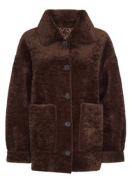 NOOKI Tara Faux Fur Reversible Jacket - Chocolate