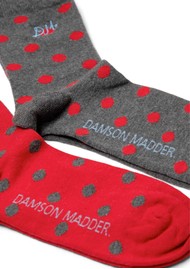 DAMSON MADDER 2 Pack Organic Cotton Socks - Red