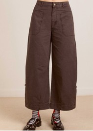 DAMSON MADDER Mika Organic Cotton Barrel Leg Trousers - Charcoal