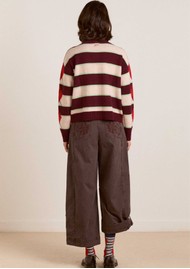 DAMSON MADDER Mika Organic Cotton Barrel Leg Trousers - Charcoal