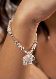 ChloBo Twist Sacred Elephant Bracelet - Silver