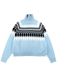 PODENY Pernille Cashmere & Wool Blend Fairisle Sweater - Blue & Navy